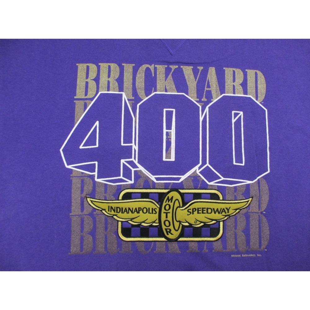 VINTAGE Brickyard 400 Shirt Mens Extra Large Purple Indianapolis Motor Speedway - Picture 4 of 14